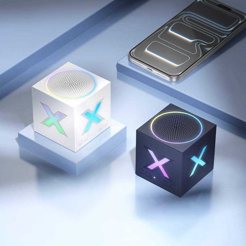 Borofone BR101 Rubik Bluetooth hordozható hangszóró, 5W, TWS, RGB, Kék