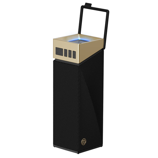 Bugani Brief TT hordozható Bluetooth hangszóró, 60W, RGB, vízálló, fekete-arany