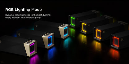 Bugani Brief TT hordozható Bluetooth hangszóró, 60W, RGB, vízálló, fekete-arany