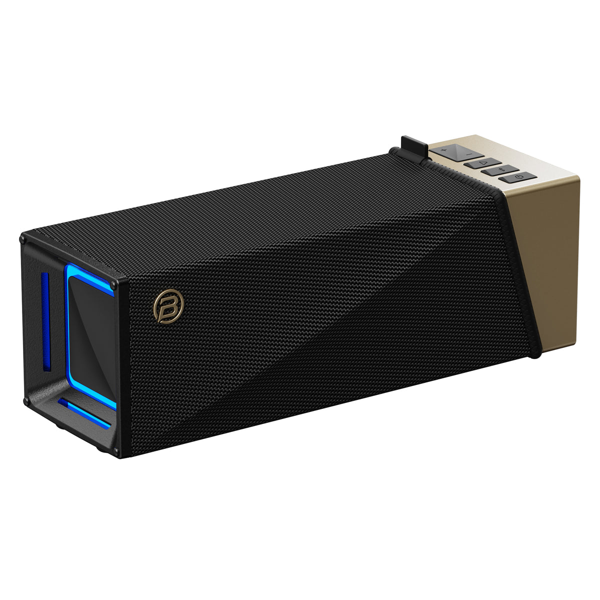 Bugani Brief TT hordozható Bluetooth hangszóró, 60W, RGB, vízálló, fekete-arany