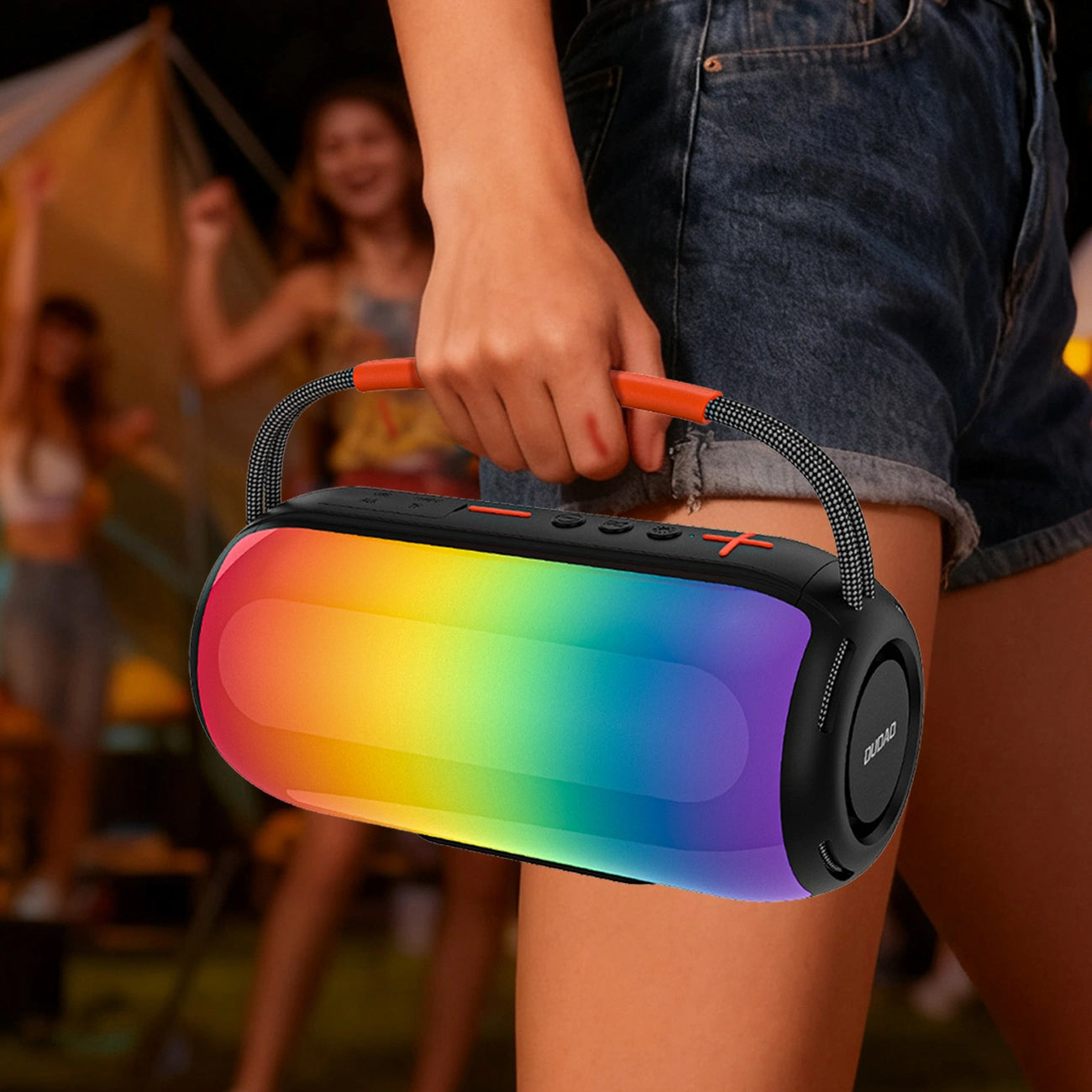 Dudao Y21 hordozható Bluetooth hangszóró, 2 x 5W, TWS, RGB, fekete