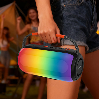 Dudao Y21 hordozható Bluetooth hangszóró, 2 x 5W, TWS, RGB, fekete