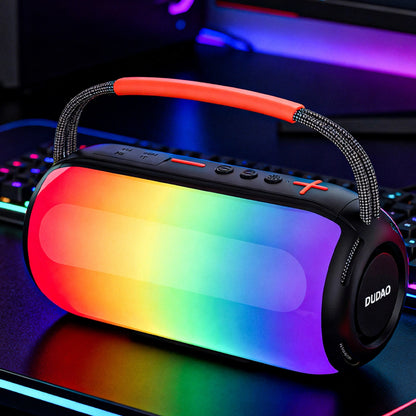 Dudao Y21 hordozható Bluetooth hangszóró, 2 x 5W, TWS, RGB, fekete