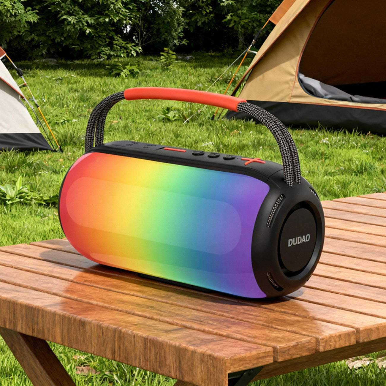Dudao Y21 hordozható Bluetooth hangszóró, 2 x 5W, TWS, RGB, fekete