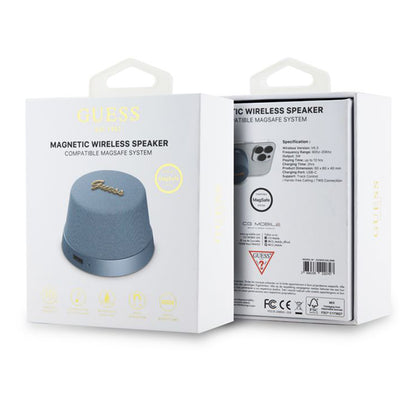 Bluetooth hordozható hangszóró Guess Magnetic Script Metal állvány, 3W, kék