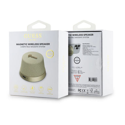 Hordozható Bluetooth Hangszóró Guess Mágneses Állványos Fém Kivitel, 3W, Arany