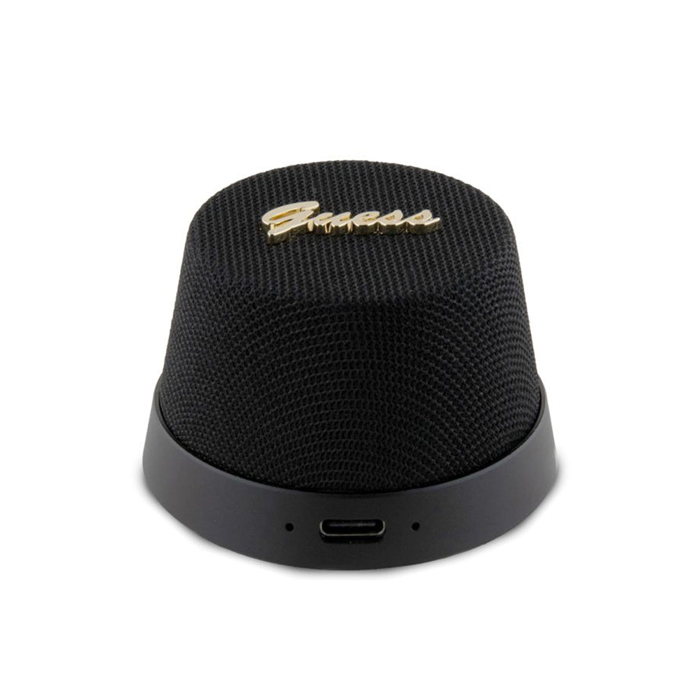 Hordozható Bluetooth Hangszóró Guess Mágneses Állványos Fém Kivitel, 3W, Fekete
