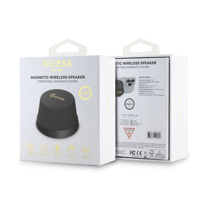 Hordozható Bluetooth Hangszóró Guess Mágneses Állványos Fém Kivitel, 3W, Fekete