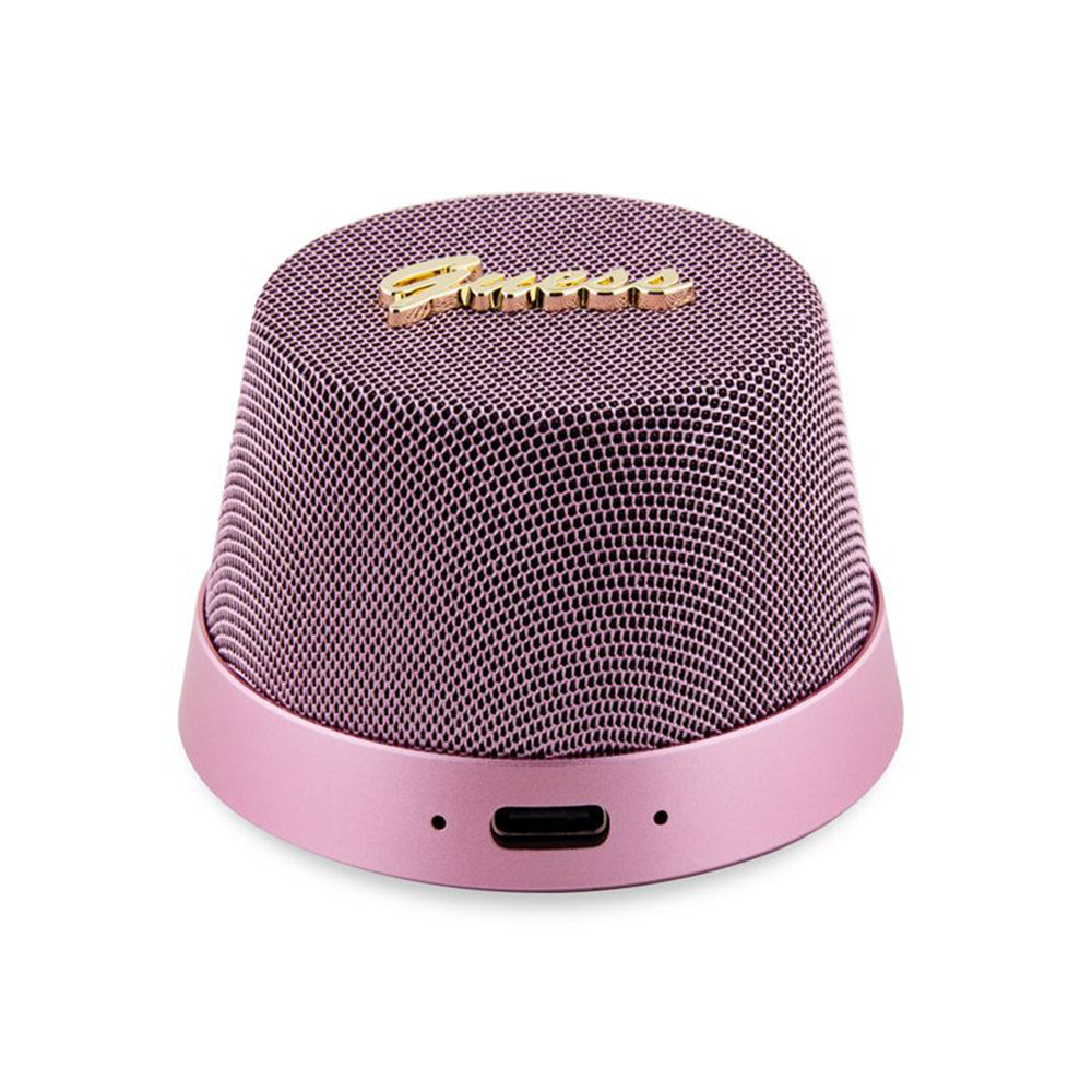 Bluetooth hordozható hangszóró Guess Magnetic Script Metal állvány, 3W, rózsaszín