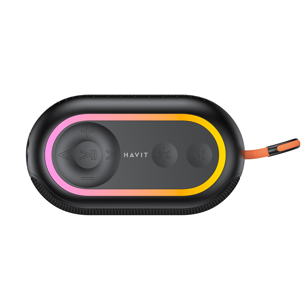 HAVIT SK809BT hordozható Bluetooth hangszóró, 7W, RGB, vízálló, fekete