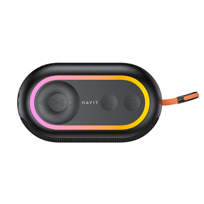 HAVIT SK809BT hordozható Bluetooth hangszóró, 7W, RGB, vízálló, fekete