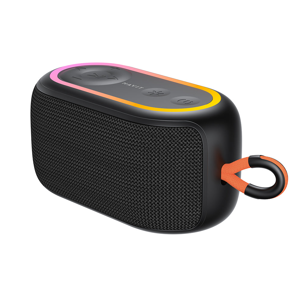 HAVIT SK809BT hordozható Bluetooth hangszóró, 7W, RGB, vízálló, fekete