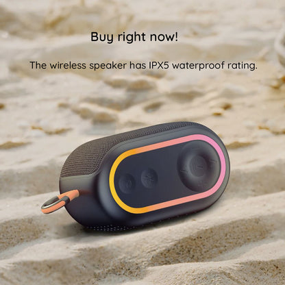 HAVIT SK809BT hordozható Bluetooth hangszóró, 7W, RGB, vízálló, fekete