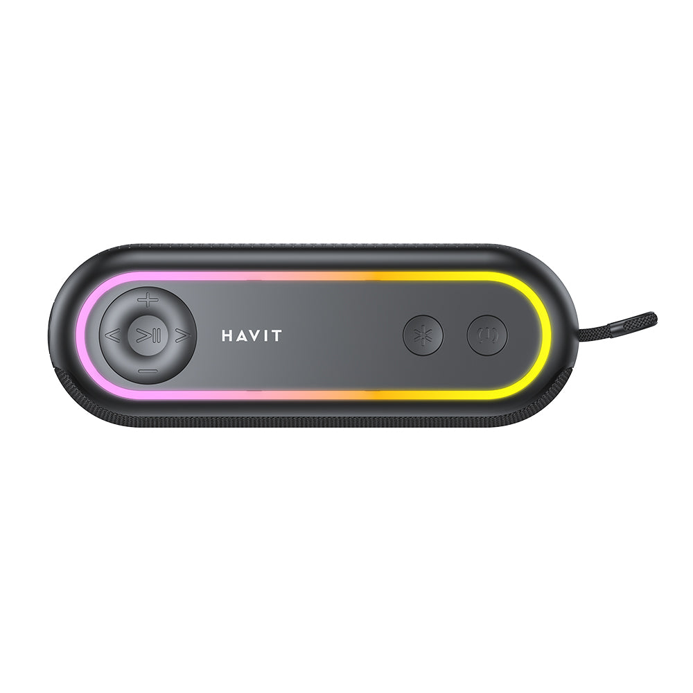 HAVIT SK810BT hordozható Bluetooth hangszóró, 7W, RGB, vízálló, fekete