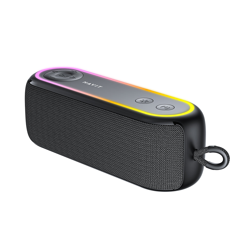HAVIT SK810BT hordozható Bluetooth hangszóró, 7W, RGB, vízálló, fekete