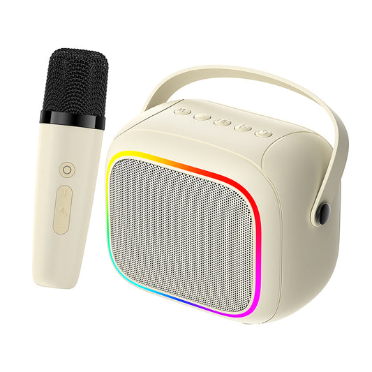 Hordozható Bluetooth Hangszóró HAVIT SK818BT Karaoke, 5W, RGB, Vízálló, Bézs