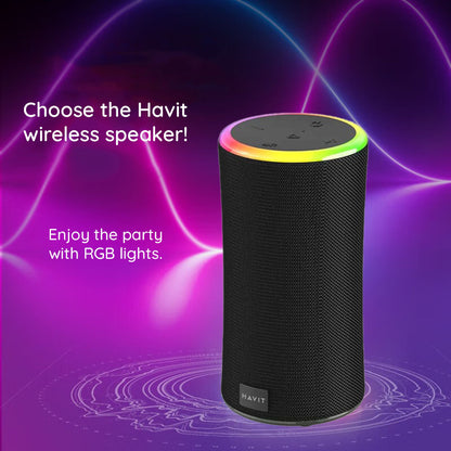 Bluetooth Hordozható Hangszóró HAVIT SK833BT, 2 x 10W, RGB, Vízálló, Fekete