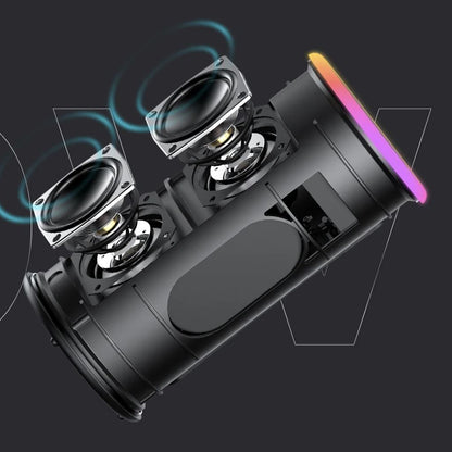 Bluetooth Hordozható Hangszóró HAVIT SK833BT, 2 x 10W, RGB, Vízálló, Fekete