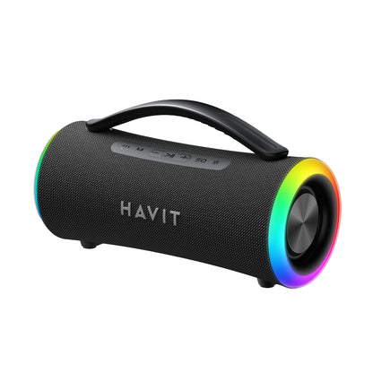 HAVIT SK834BT hordozható Bluetooth hangszóró, 2 x 5W, RGB, vízálló, fekete
