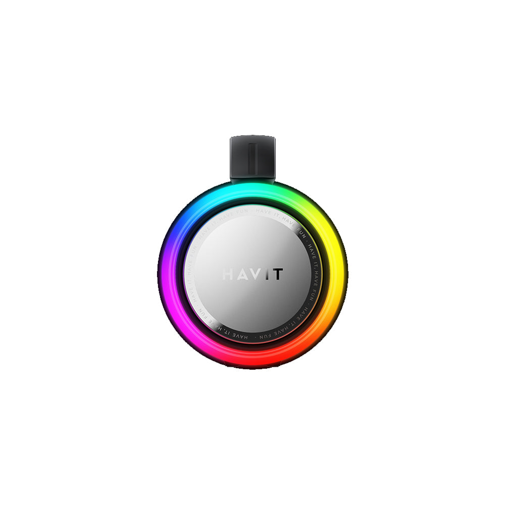 HAVIT SK834BT hordozható Bluetooth hangszóró, 2 x 5W, RGB, vízálló, fekete