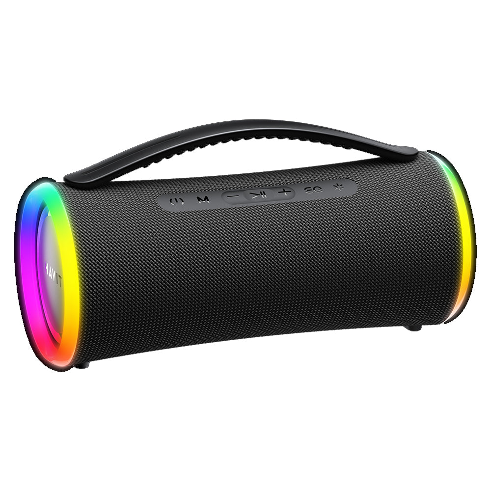 HAVIT SK834BT hordozható Bluetooth hangszóró, 2 x 5W, RGB, vízálló, fekete