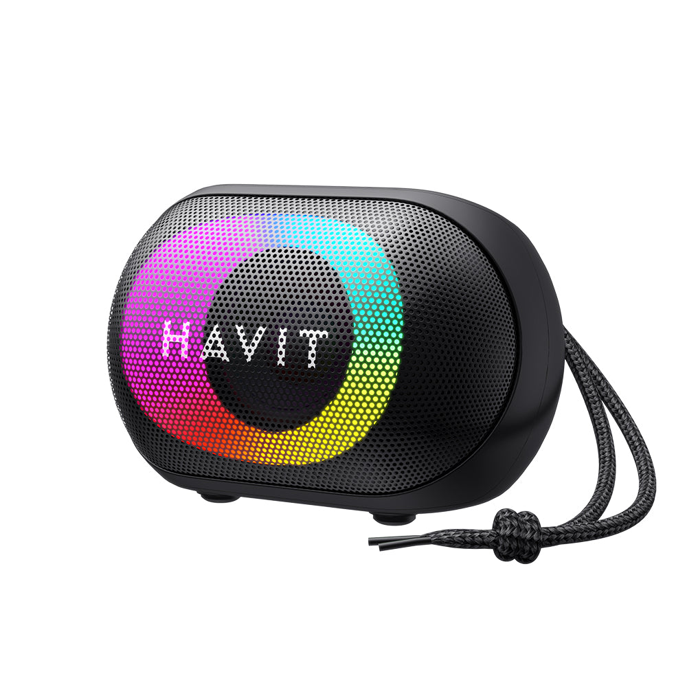 Hordozható Bluetooth Hangszóró HAVIT SK885BT, 8W, RGB, Vízálló, Fekete