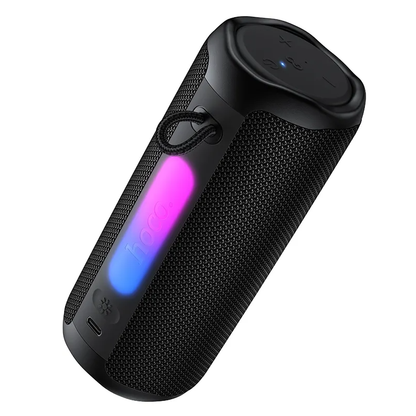 HOCO HC50 Bluetooth hordozható hangszóró, 8W, TWS, RGB, vízálló, fekete