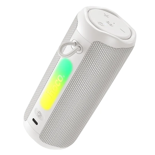 Hordozható Bluetooth Hangszóró HOCO HC50, 8W, TWS, RGB, Vízálló, Fehér