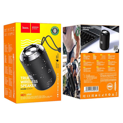 HOCO HC1 hordozható Bluetooth hangszóró, 5W, TWS, vízálló, fekete