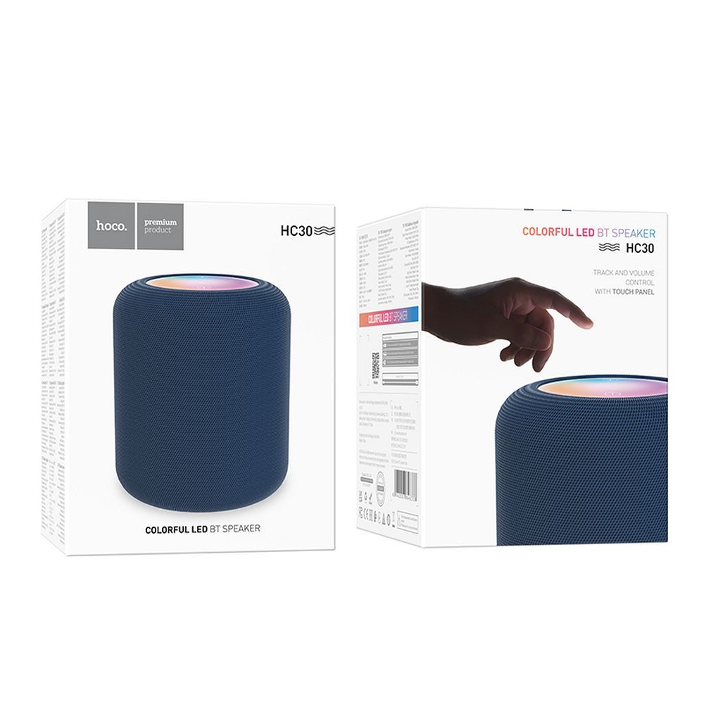 Hordozható Bluetooth Hangszóró HOCO HC30, 5W, TWS, RGB, Kék