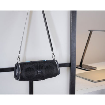 Hordozható Bluetooth Hangszóró HOCO HC12, 10W, RGB, Vízálló, Fekete