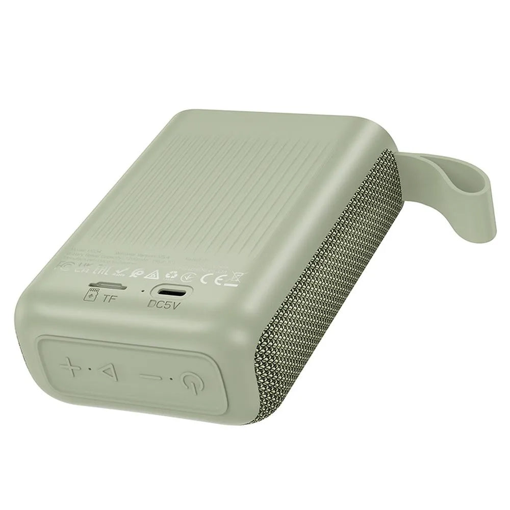 Hordozható Bluetooth Hangszóró HOCO HC34, 5W, TWS, Vízálló, Zöld