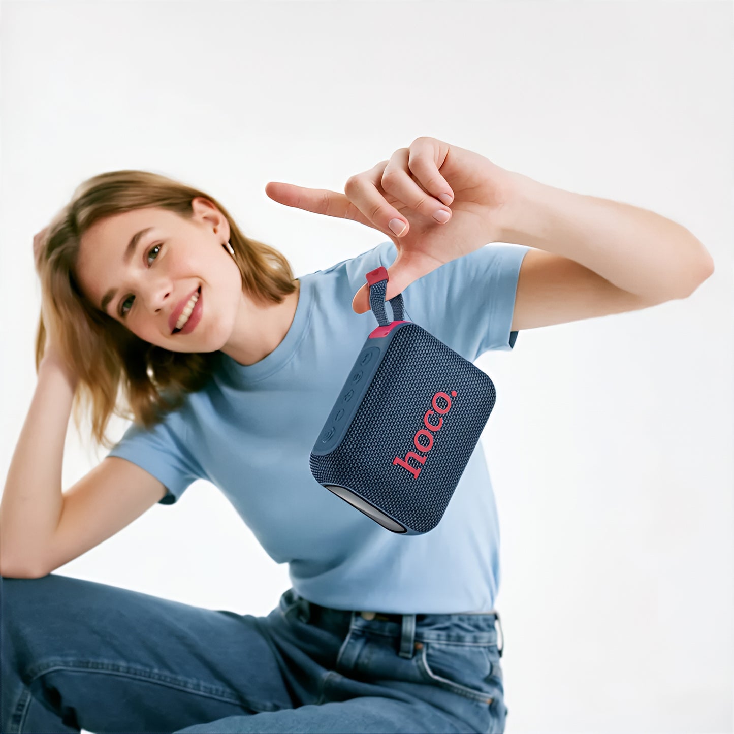 Hordozható Bluetooth Hangszóró HOCO HC31, 10W, TWS, RGB, Vízálló, Tengerészkék