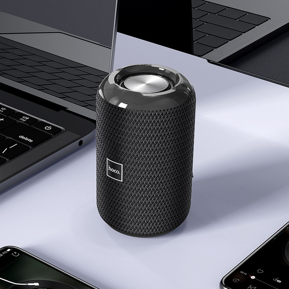 HOCO HC1 hordozható Bluetooth hangszóró, 5W, TWS, vízálló, fekete