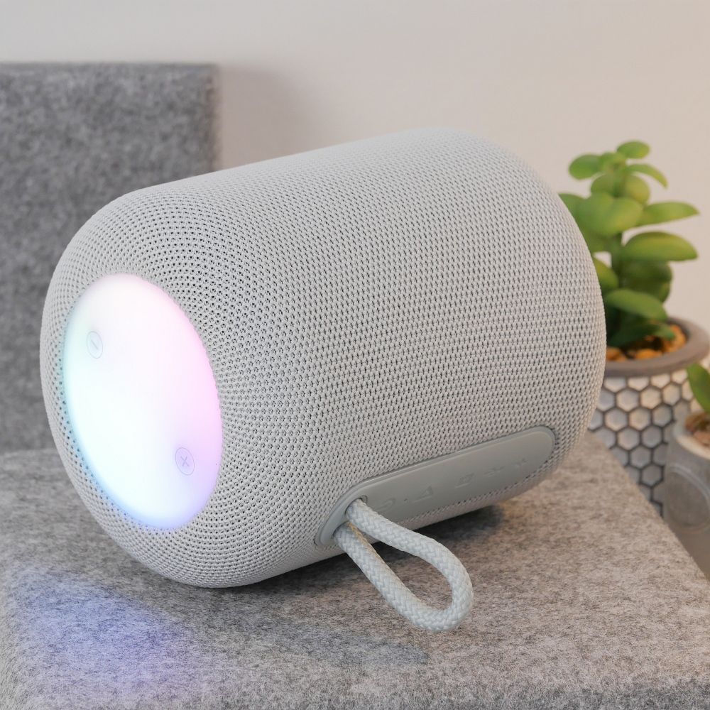 Hordozható Bluetooth Hangszóró HOCO HC30, 5W, TWS, RGB, Szürke