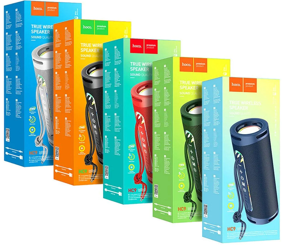 Hordozható Bluetooth Hangszóró HOCO HC9 Dazzling Pulse Sports, 10W, TWS, RGB, Kék