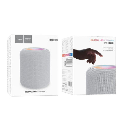 Hordozható Bluetooth Hangszóró HOCO HC30, 5W, TWS, RGB, Szürke