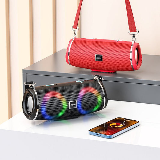 Hordozható Bluetooth Hangszóró HOCO HC12, 10W, RGB, Vízálló, Fekete