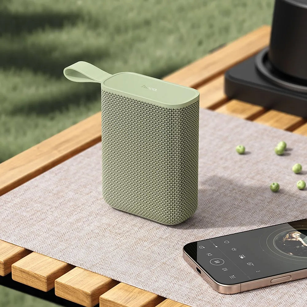 Hordozható Bluetooth Hangszóró HOCO HC34, 5W, TWS, Vízálló, Zöld