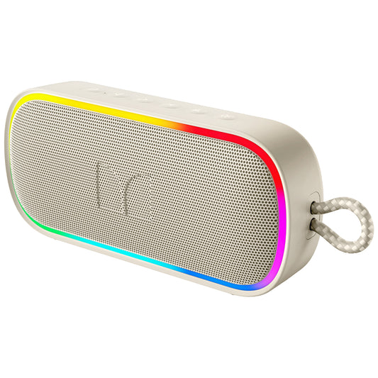 Monster S150 Plus Bluetooth hordozható hangszóró, 40W, TWS, RGB, vízálló, világos krém