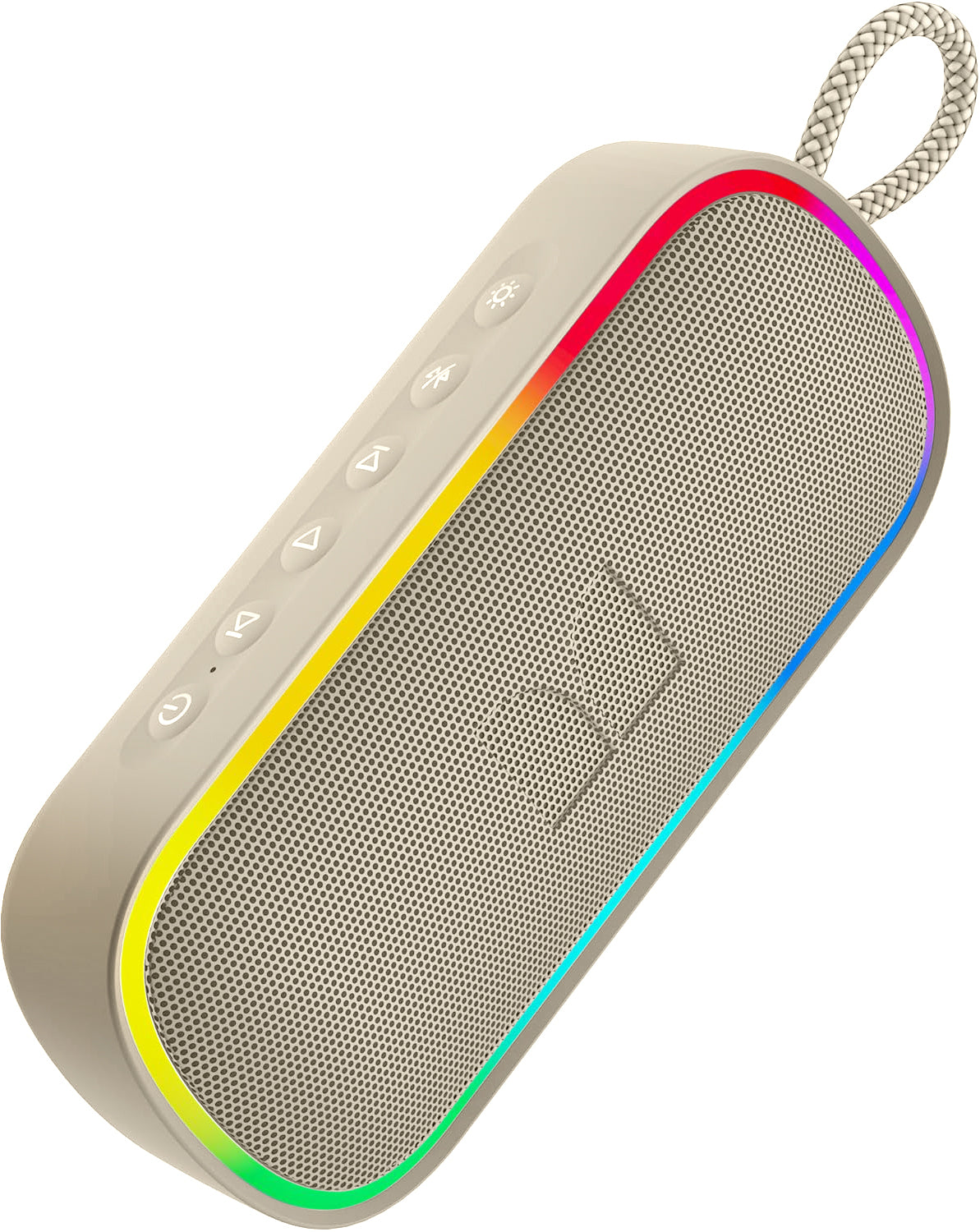 Monster S150 Plus Bluetooth hordozható hangszóró, 40W, TWS, RGB, vízálló, világos krém