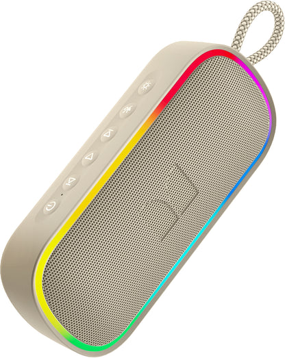Monster S150 Plus Bluetooth hordozható hangszóró, 40W, TWS, RGB, vízálló, világos krém