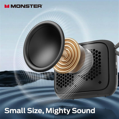 Monster S520 Bluetooth hordozható hangszóró, 5W, TWS, RGB, vízálló, fekete