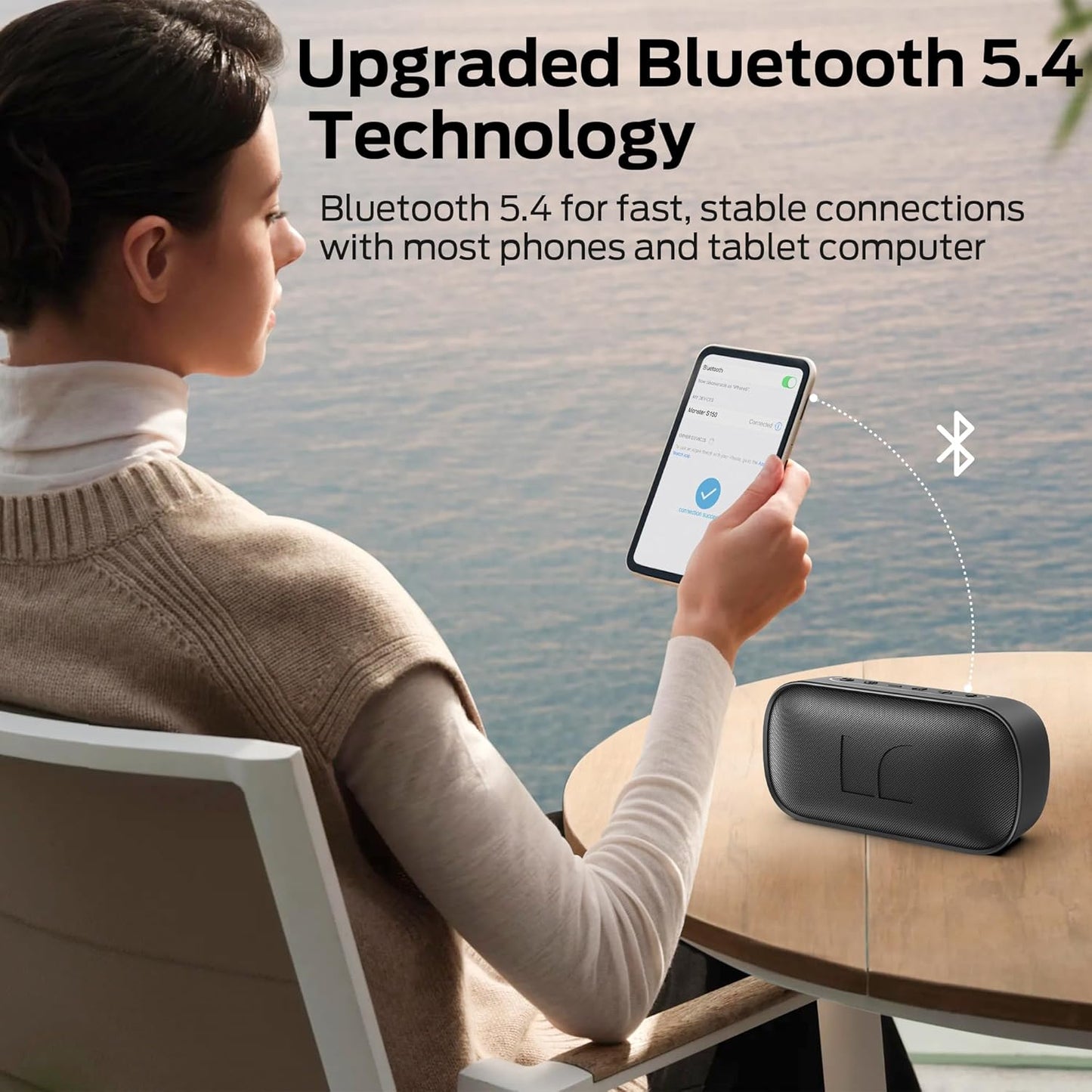 Portable Bluetooth Speaker Monster S150, 14W, TWS, RGB, Waterproof, Black
