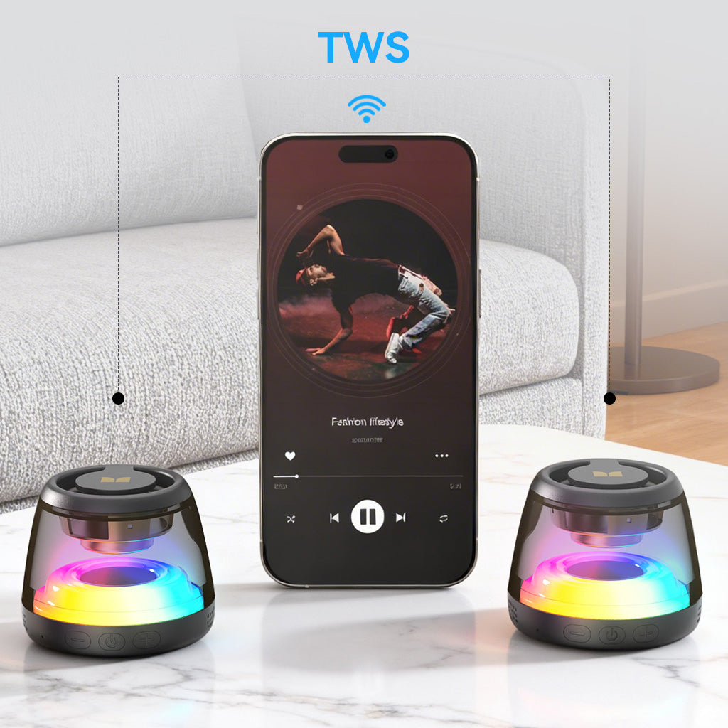 Monster Mag Flux Bluetooth hordozható hangszóró, 5W, TWS, RGB, Fekete