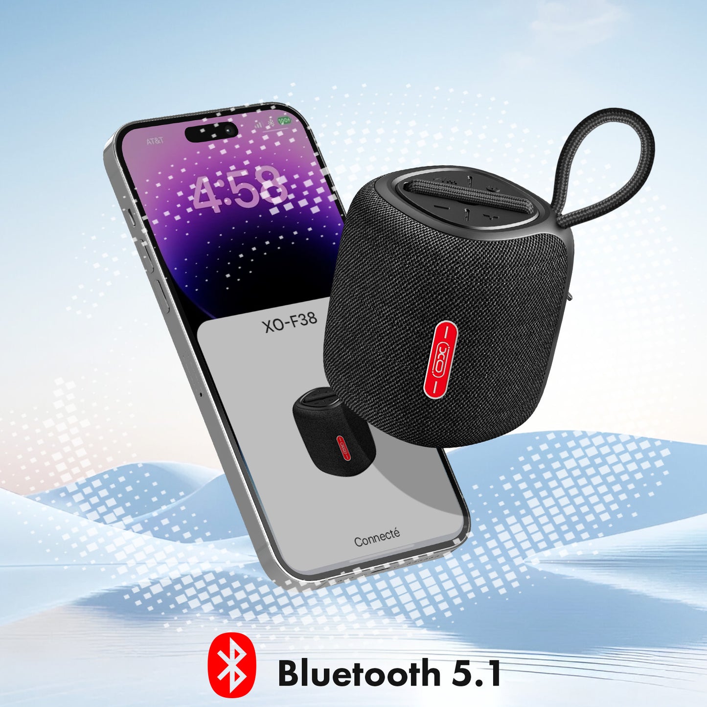 XO Design F38 hordozható Bluetooth hangszóró, 5W, fekete