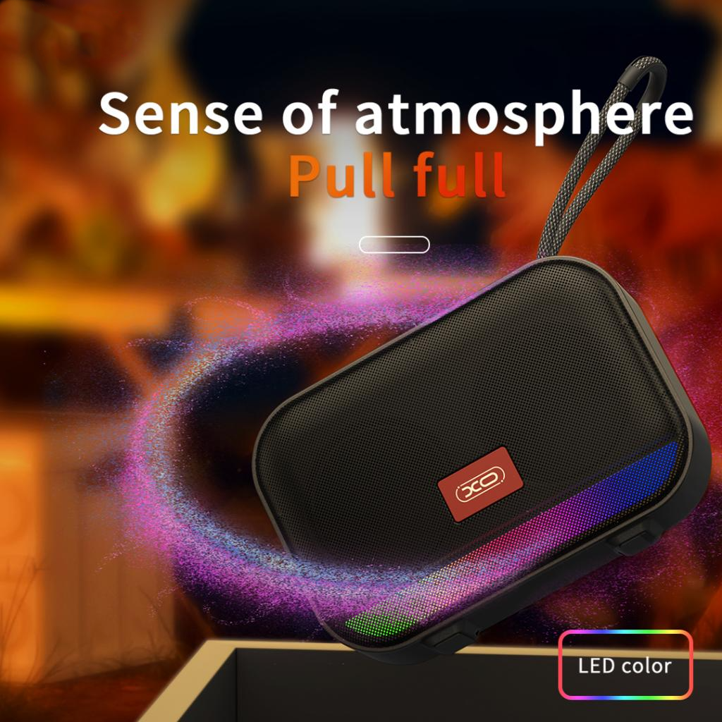 Hordozható Bluetooth Hangszóró XO Design F66, 5W, RGB, Fekete