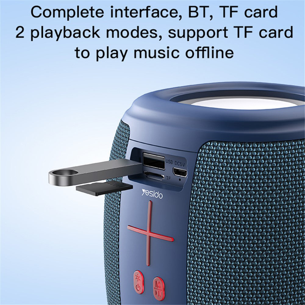 Hordozható Bluetooth Hangszóró Yesido YSW14, 5W, RGB, Kék
