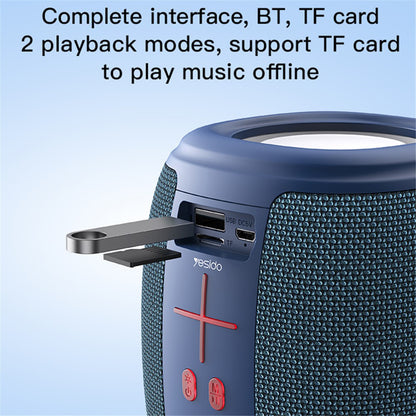 Hordozható Bluetooth Hangszóró Yesido YSW14, 5W, RGB, Kék