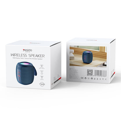 Hordozható Bluetooth Hangszóró Yesido YSW14, 5W, RGB, Kék